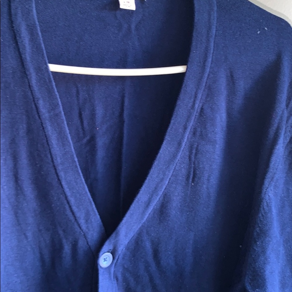 A men’s cardigan navy